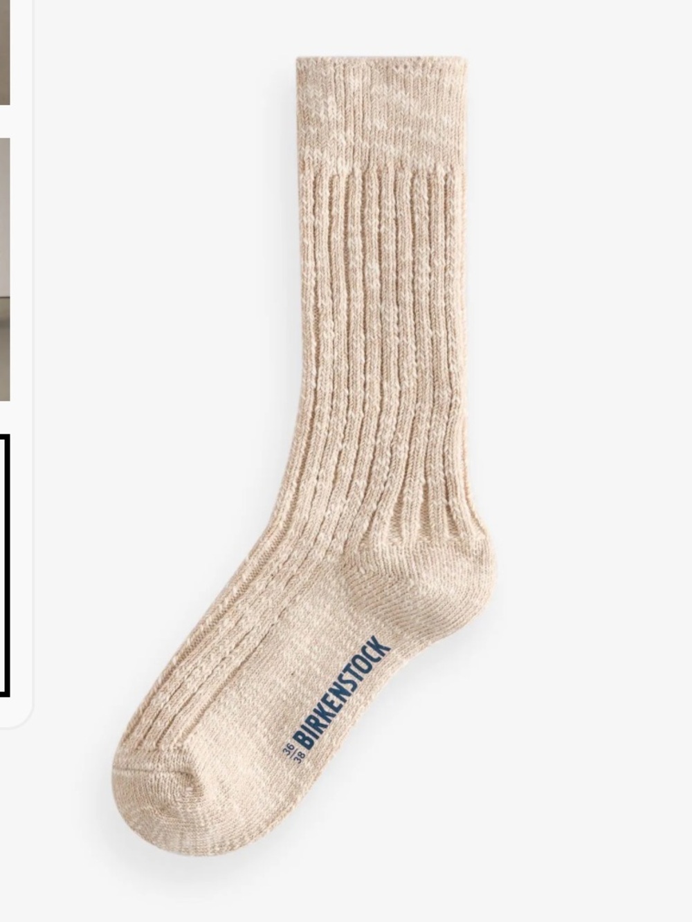 NWT Birkenstock Beige Cotton Slub Socks size women 8-10